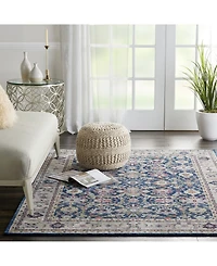 Nourison Home Ankara Global ANR13 Navy and Multi 5'3" x 7'6" Area Rug