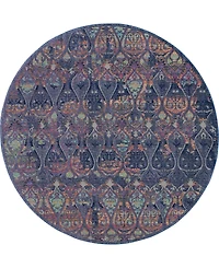 Nourison Home Ankara Global ANR08 Navy and Multi 6' Round Rug