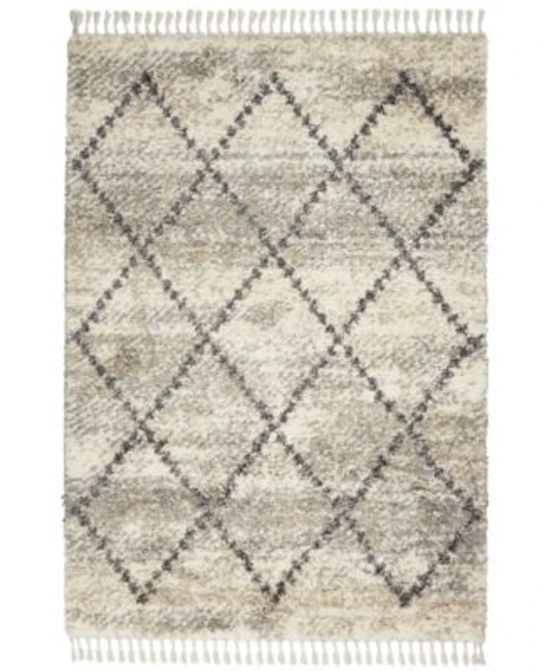 Nourison Home Oslo Shag Osl01 Ivory Gray Rug