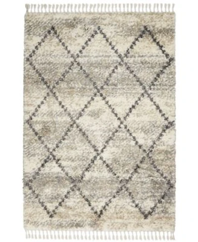 Nourison Home Oslo Shag Osl01 Ivory Gray Rug