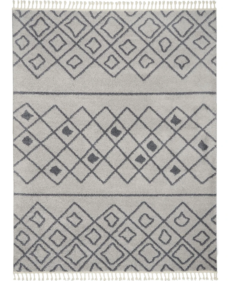 Nourison Home Serenity Shag SRS02 Gray and Slate 7'10" x 10'6" Area Rug