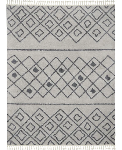 Nourison Home Serenity Shag SRS02 Gray and Slate 7'10" x 10'6" Area Rug