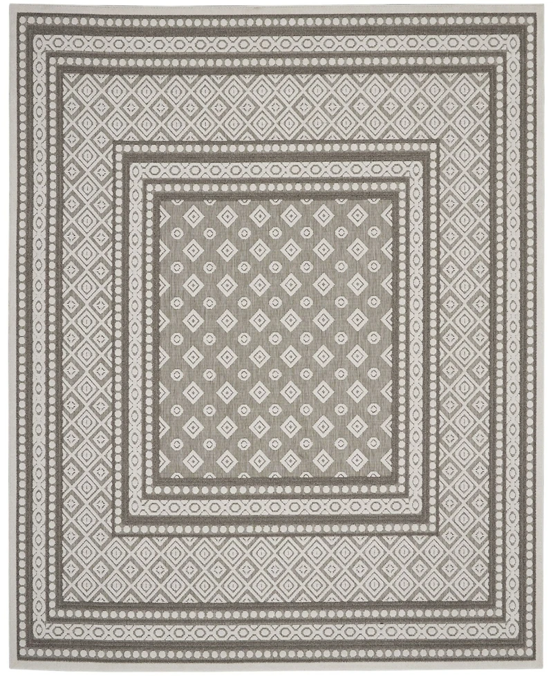 Nourison Home Key Largo KLG02 Silver 7'10" x 9'10" Outdoor Area Rug