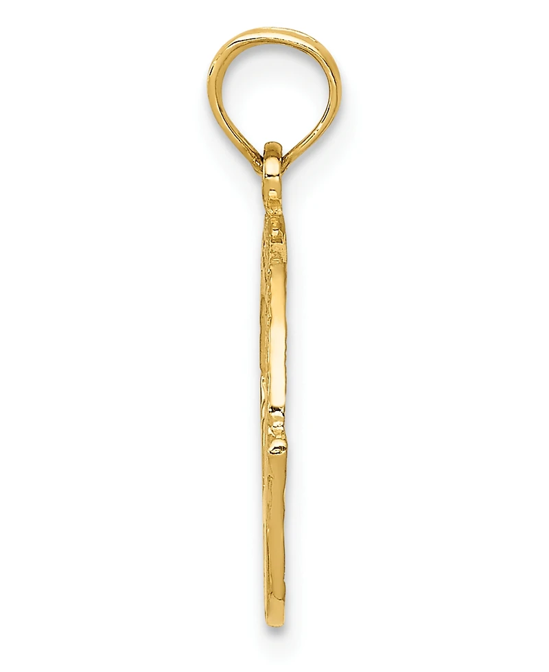 Claddagh Charm Pendant in 14K Yellow Gold