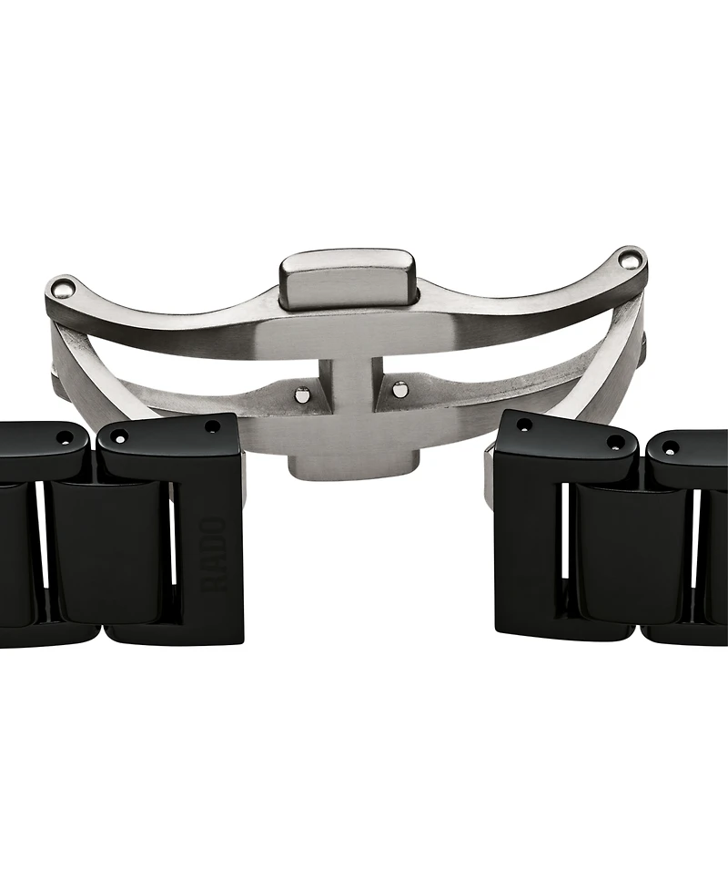Rado Unisex Swiss Automatic True Square Open Heart Black Ceramic Bracelet Watch 38x38mm