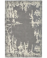 Nourison Home Symmetry SMM02 Gray and Beige 5'3" x 7'9" Area Rug