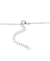 Cubic Zirconia Rectangle Halo Pendant Necklace, 16" + 2" extender in Silver or Gold Plate