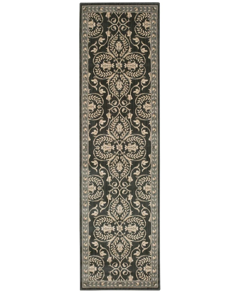 Nourison Home Riviera RI01 Charcoal 2'3" x 8' Runner Rug