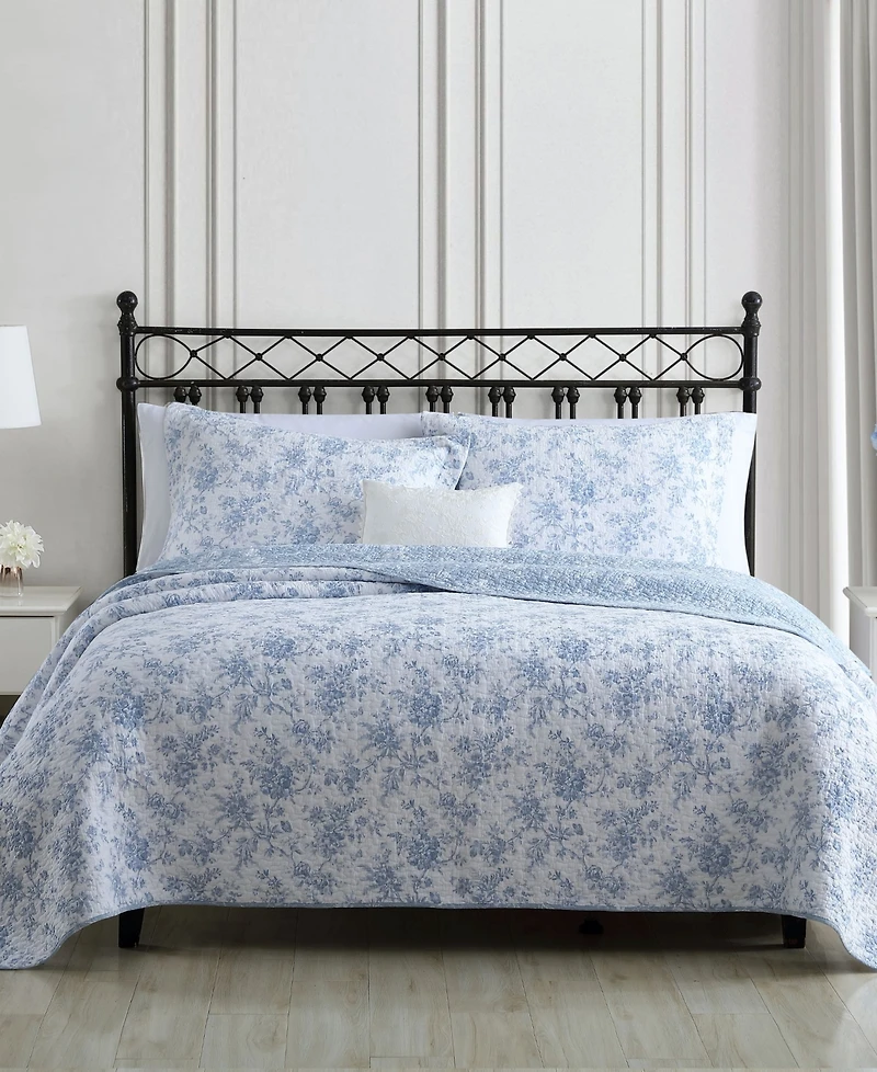 Laura Ashley Walled Garden Reversible 2 Piece Quilt Set, Twin