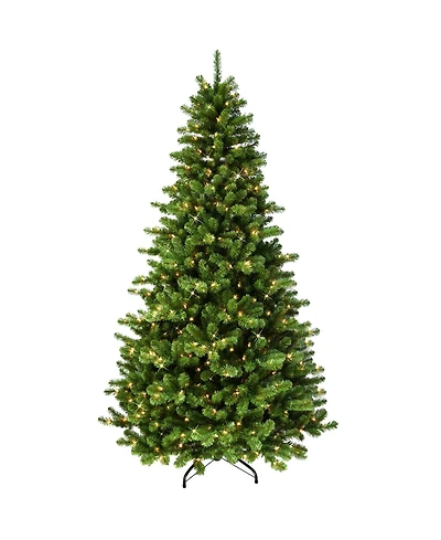 Puleo 7.5FT Pre-Lit Vermont Spruce Artificial Christmas Tree