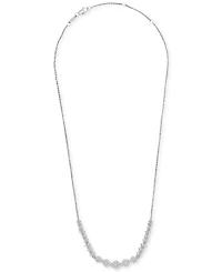 Diamond Graduated Cluster Statement Necklace (2 ct. t.w.) in 14k White Gold or 14k Yellow Gold, 17" + 2" extender