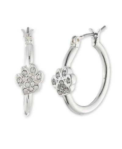 Pet Friends Jewelry Pave Paw Hoop Earring