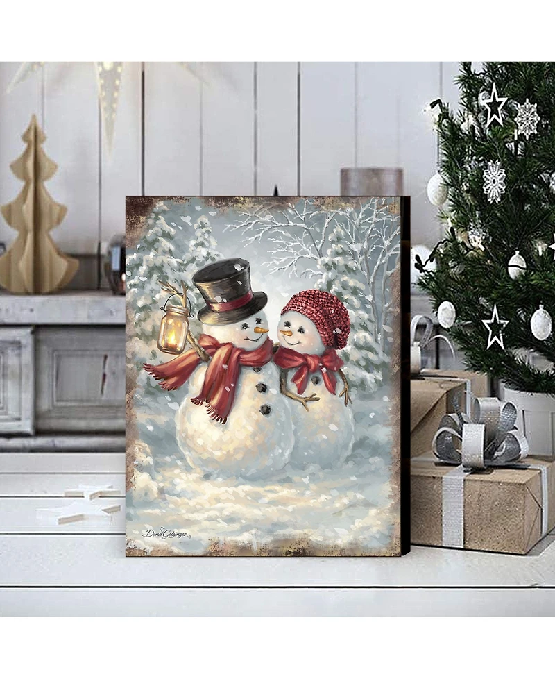 Designocracy by Dona Gelsinger Snow Much in Love Wooden Block