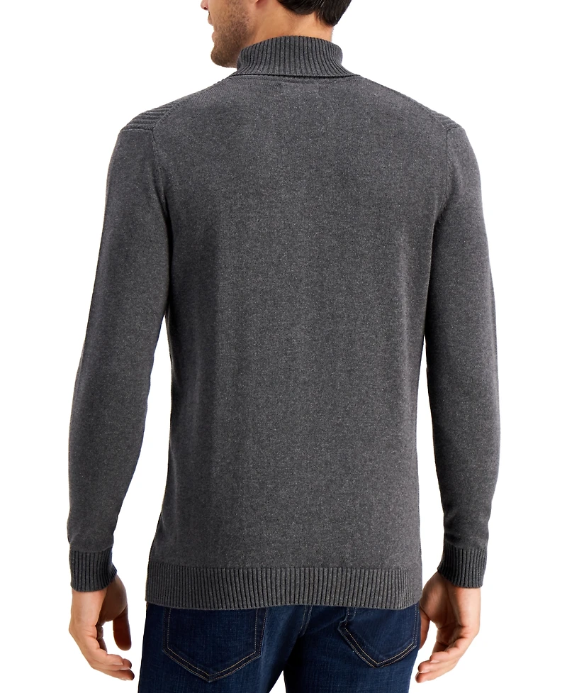 Club Room Men's Textured Cotton Turtleneck Sweater, Created for Macy's