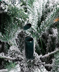 Glitzhome Pre-Lit Snow Flocked Fir Christmas Tree with 400 Warm Lights