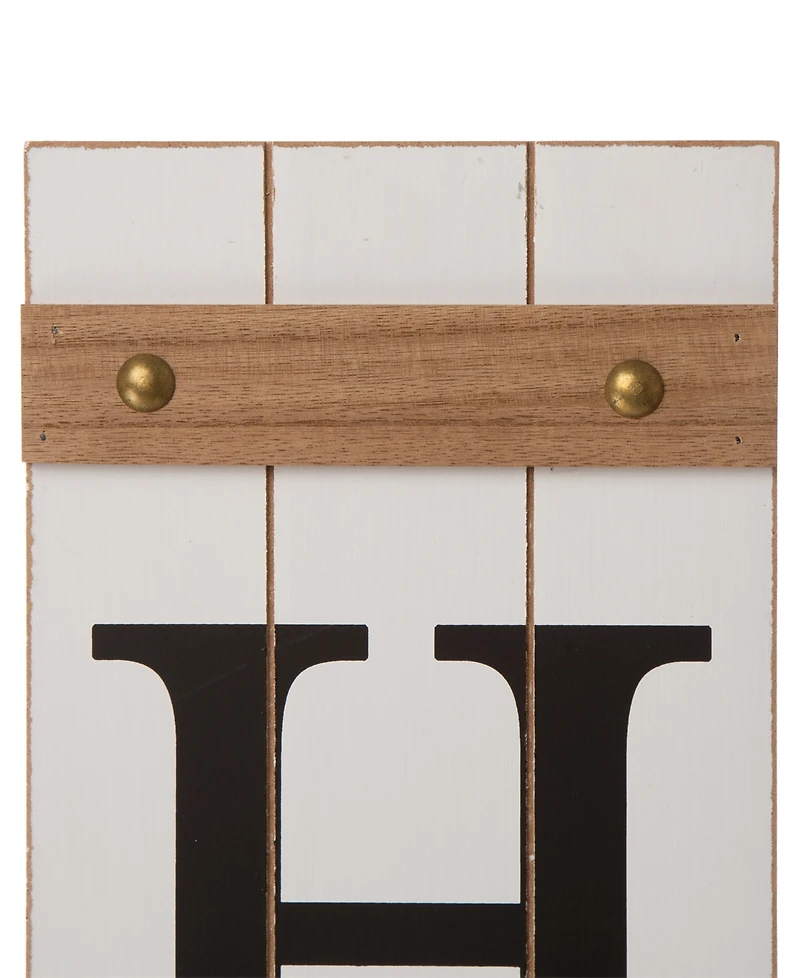 Glitzhome Wooden "Home" Floral Porch Sign, Set of 4