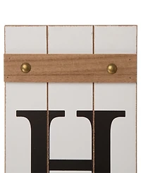 Glitzhome Wooden "Home" Floral Porch Sign, Set of 4