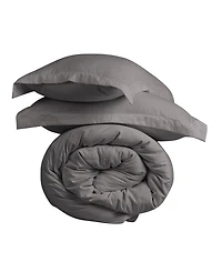 Cathay Home Inc. Microfiber Washed Crinkle Duvet Cover Set, Full/Queen