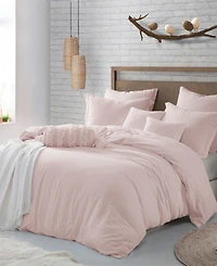 Cathay Home Inc. Microfiber Washed Crinkle Duvet Cover Set, King/California King