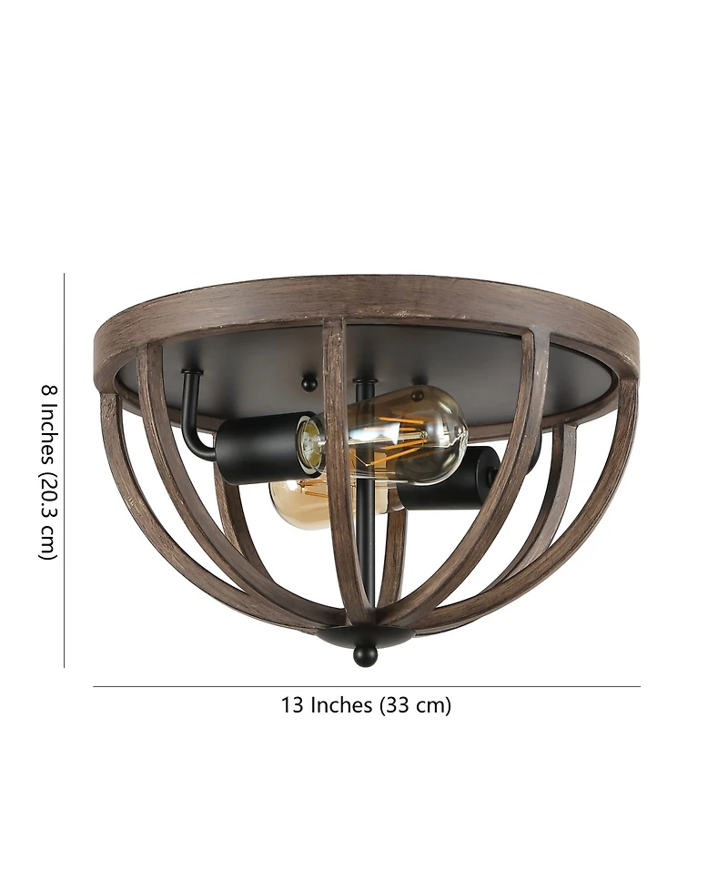 Jonathan Y Darlene 2-Light Rustic Farmhouse Led Flush Mount