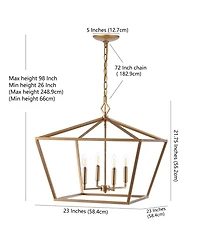 Jonathan Y Gatsby 4-Light Adjustable Rustic Glam Led Pendant