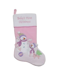 Northlight Light Baby's First Christmas Velveteen Snowmen Christmas Stocking