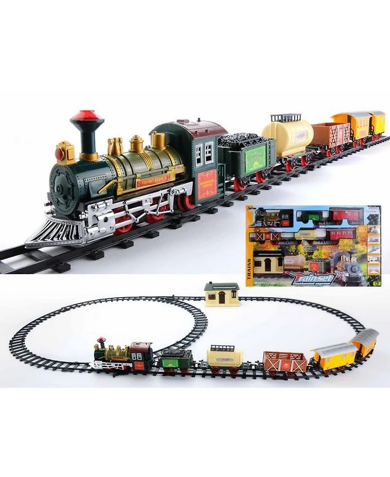 Northlight 18-Piece Battery Operated Lighted and Animated Continental Express Train Set with Sound