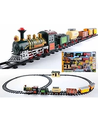 Northlight 18-Piece Battery Operated Lighted and Animated Continental Express Train Set with Sound