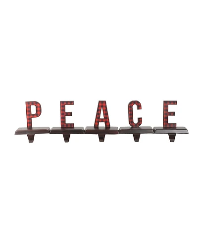 Northlight Buffalo Plaid Peace Christmas Stocking Holder