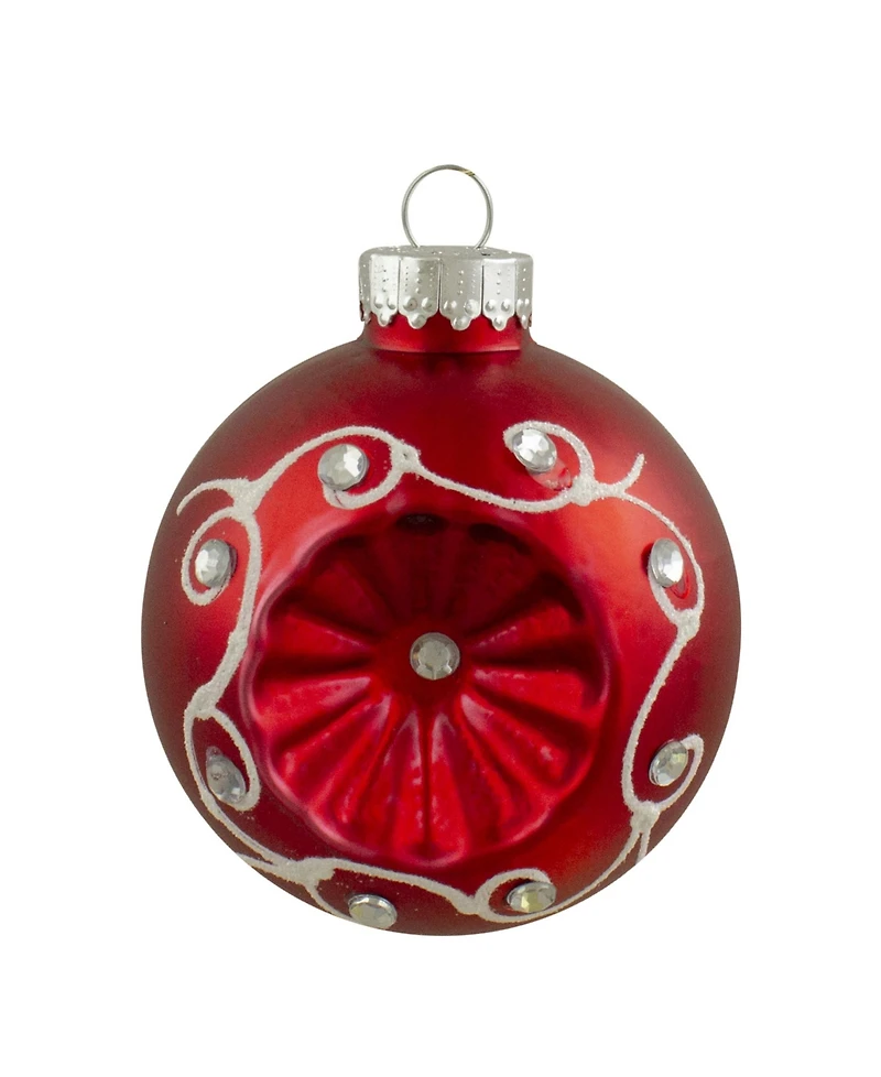 Northlight Count Retro Reflector Matte Glass Christmas Ball Ornament Set