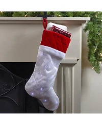 Northlight Led Lighted Iridescent Glitter Christmas Stocking with Cuff