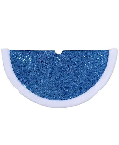 Northlight Glitter Mini Christmas Tree Skirt with Faux Fur Trim