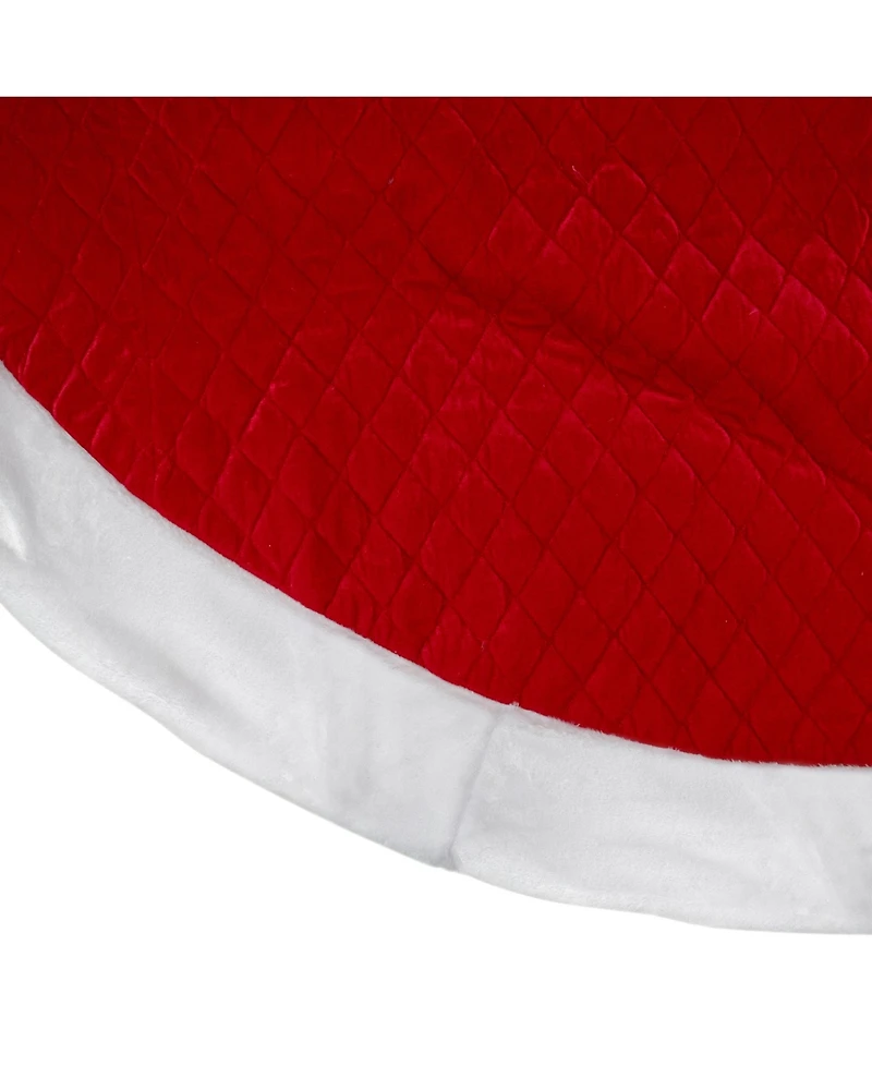 Northlight Quilted Christmas Tree Skirt with Faux Fur Trim