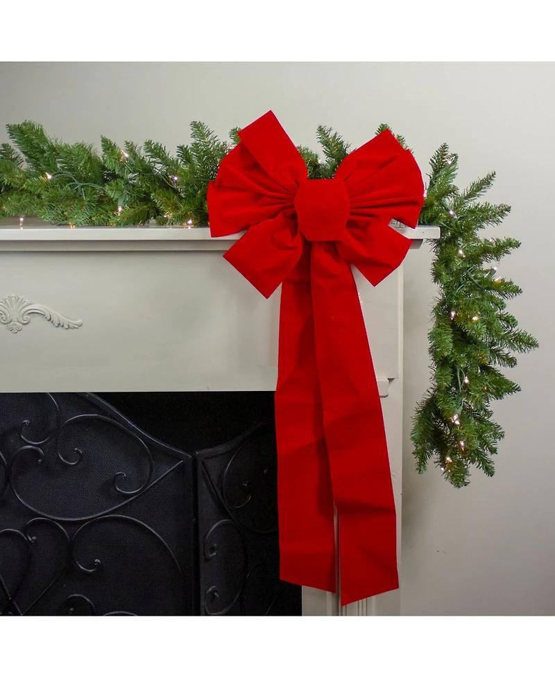 Northlight 9-Loop Velveteen Christmas Bow Decoration