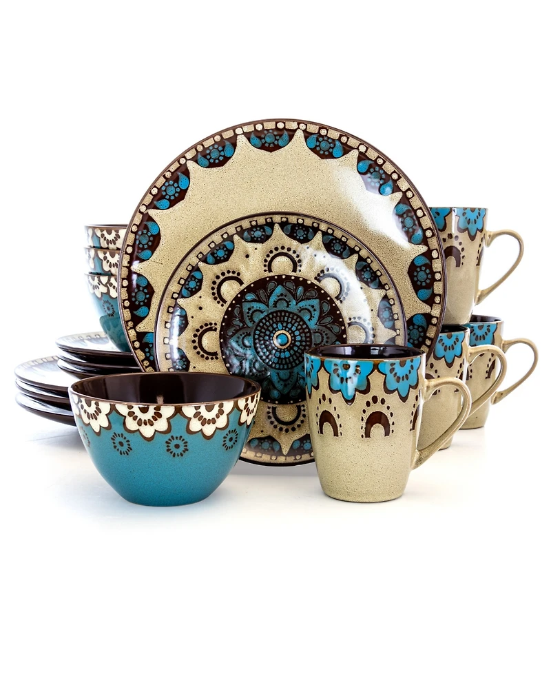 Elama Clay Heart 16 Pc. Dinnerware Set, Service for 4