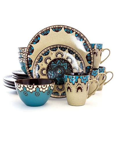 Elama Clay Heart 16 Pc. Dinnerware Set, Service for 4