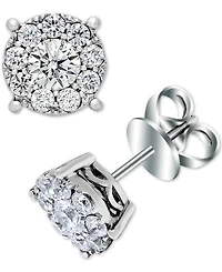 Diamond Halo Stud Earrings (1 ct. t.w.) in 14k White Gold