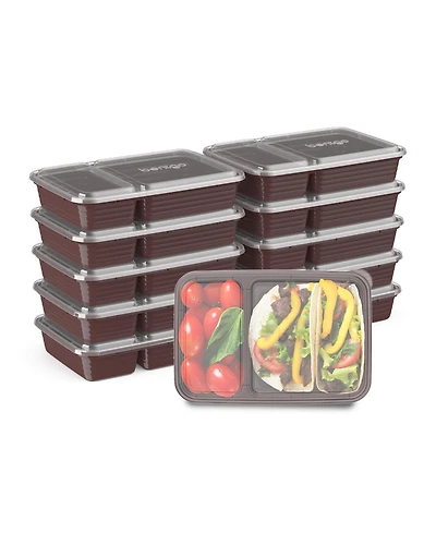 Bentgo Food Prep 2-Compartment Food Storage Containers, Pack of 10