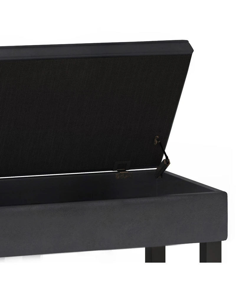 Simpli Home Cosmopolitan Storage Ottoman Bench with Open Bottom