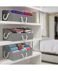 Sorbus 3 Pack Trapezoid Storage Box - Fabric Storage Baskets, Foldable Closet Organizer