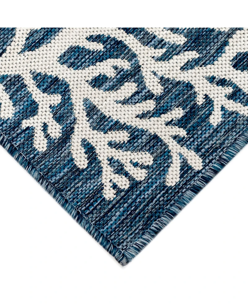 Liora Manne' Carmel Coral Border 6'6" x 9'4" Outdoor Area Rug