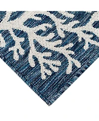 Liora Manne' Carmel Coral Border 6'6" x 9'4" Outdoor Area Rug