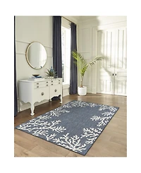 Liora Manne' Carmel Coral Border 4'10" x 7'6" Outdoor Area Rug