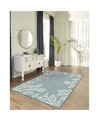 Liora Manne' Carmel Coral Border 4'10" x 7'6" Outdoor Area Rug