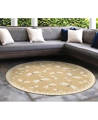 Liora Manne' Carmel Dragonfly 7'10" x 7'10" Round Rug