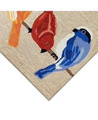 Liora Manne' Frontporch Birds Neutral 2' x 3' Outdoor Area Rug