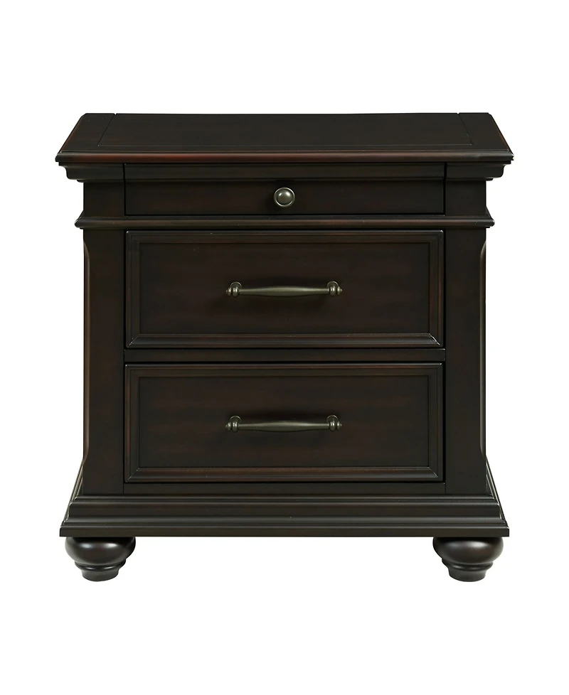 Picket House Furnishings Brooks 3-Drawer Nightstand with Usb Ports