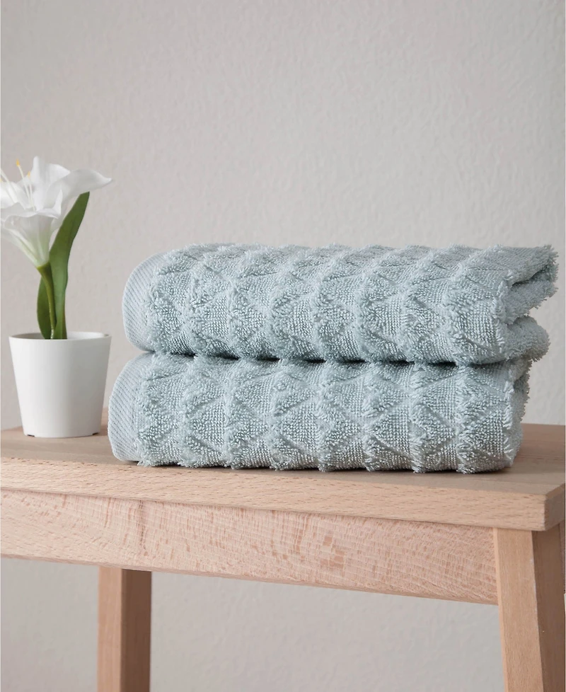 Ozan Premium Home Azure Turkish Cotton 2-Pc. Hand Towel Set