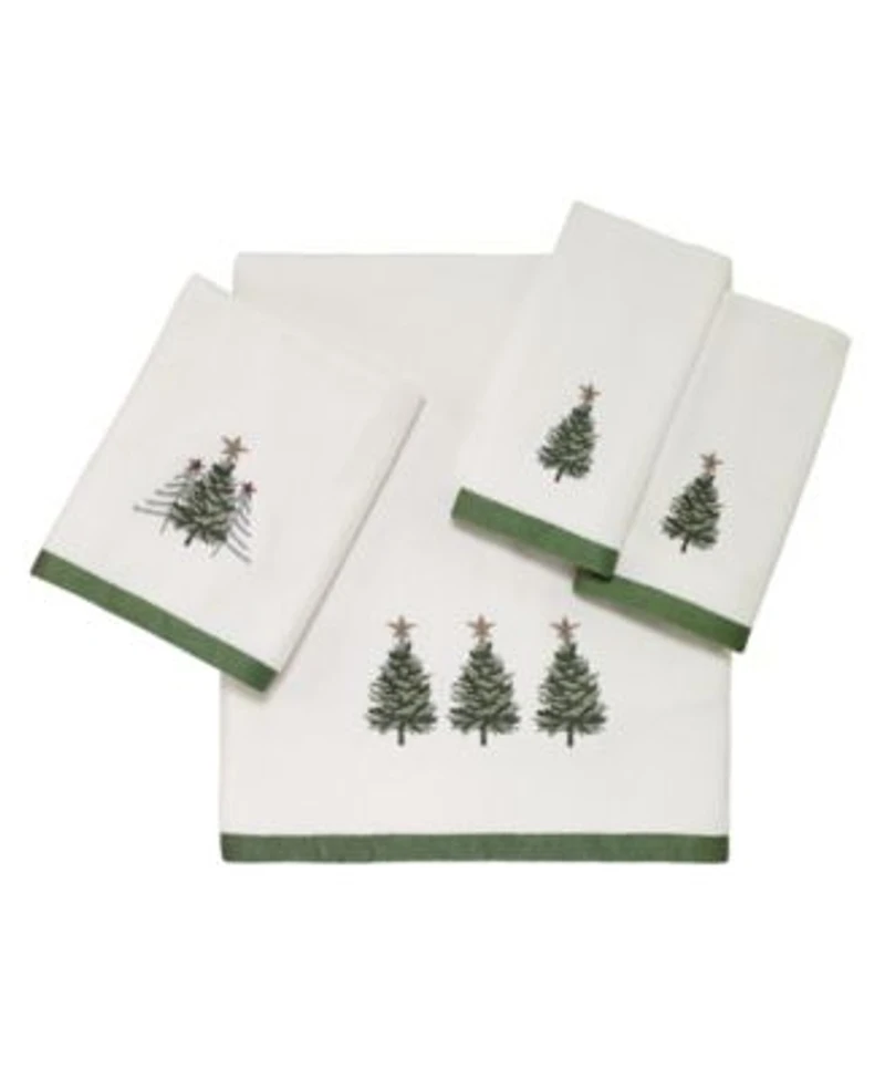 Avanti Trees With Gold Star Holiday Bath Towels