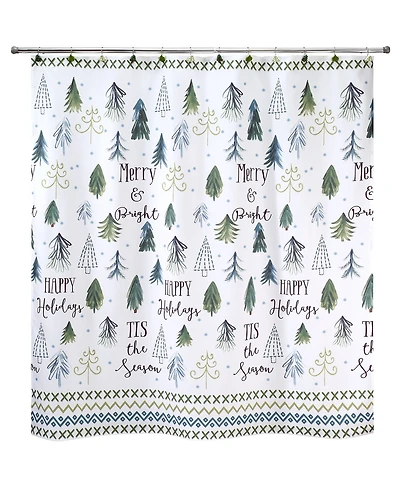 Avanti Christmas Trees Holiday Printed Shower Curtain, 72" x 72"
